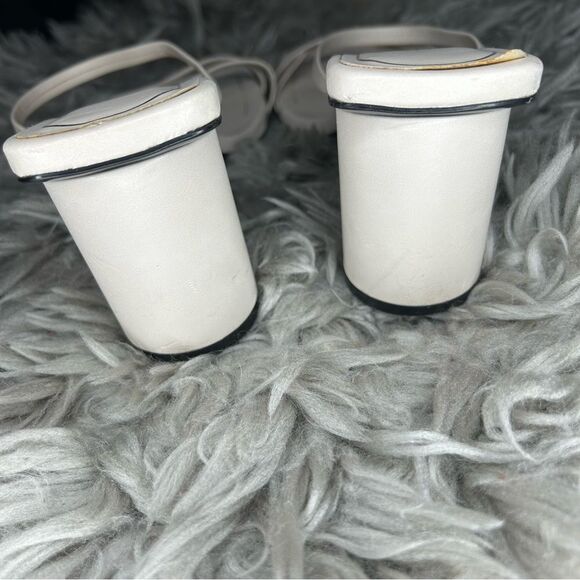 Zara neutral off white square toe round heel strappy sandals women’s shoe size 9 - Picture 10 of 12